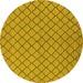 Round Oriental Yellow Industrial Rug, urb817yw