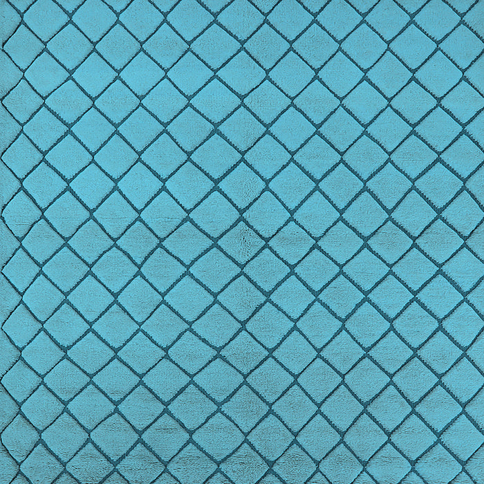 Square Machine Washable Oriental Light Blue Industrial Rug, wshurb817lblu