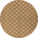 Round Oriental Brown Industrial Rug, urb817brn