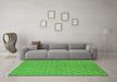 Machine Washable Oriental Green Industrial Area Rugs in a Living Room,, wshurb817grn