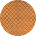 Round Oriental Orange Industrial Rug, urb817org