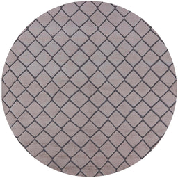 Round Machine Washable Industrial Modern Rose Dust Purple Rug, wshurb817