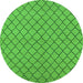 Round Oriental Green Industrial Rug, urb817grn