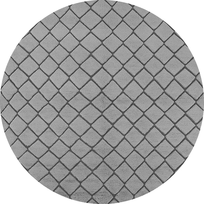 Round Machine Washable Oriental Gray Industrial Rug, wshurb817gry