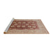 Sideview of Machine Washable Industrial Modern Chestnut Red Rug, wshurb818