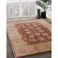 Mid-Century Modern Chestnut Red Oriental Rug, urb818
