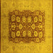 Square Oriental Yellow Traditional Rug, urb818yw