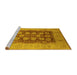 Sideview of Machine Washable Oriental Yellow Traditional Rug, wshurb818yw