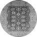 Round Oriental Gray Traditional Rug, urb818gry