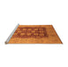 Sideview of Machine Washable Oriental Orange Traditional Area Rugs, wshurb818org