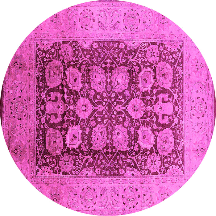 Round Oriental Pink Traditional Rug, urb818pnk