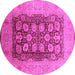 Round Oriental Pink Traditional Rug, urb818pnk