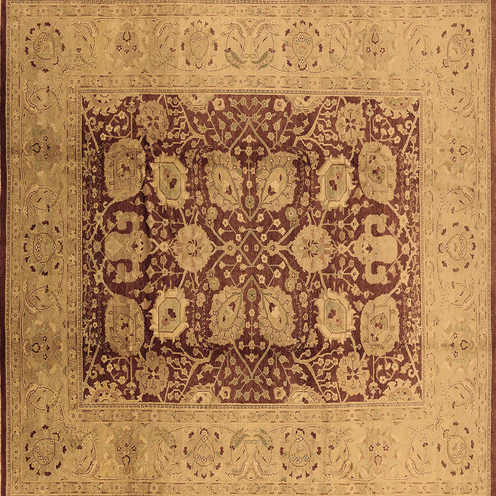 Square Machine Washable Oriental Brown Traditional Rug, wshurb818brn