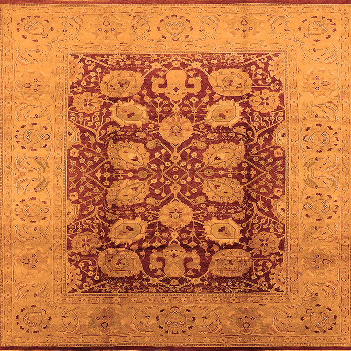 Square Oriental Orange Traditional Rug, urb818org