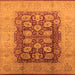 Square Oriental Orange Traditional Rug, urb818org