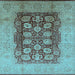 Square Oriental Light Blue Traditional Rug, urb818lblu