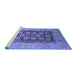 Sideview of Machine Washable Oriental Blue Traditional Rug, wshurb818blu