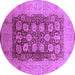 Round Machine Washable Oriental Purple Traditional Area Rugs, wshurb818pur