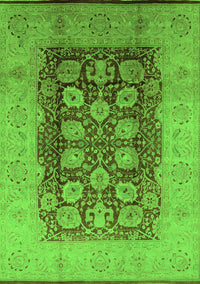 Oriental Green Traditional Rug, urb818grn