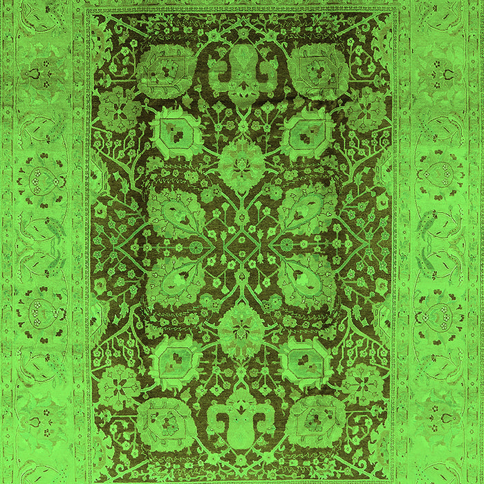 Oriental Green Traditional Rug, urb818grn