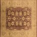 Square Oriental Brown Traditional Rug, urb818brn