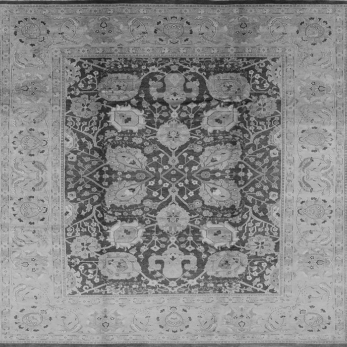 Square Machine Washable Oriental Gray Traditional Rug, wshurb818gry