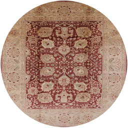 Round Machine Washable Industrial Modern Chestnut Red Rug, wshurb818