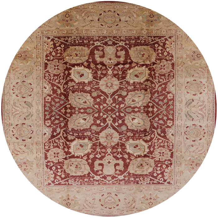 Round Machine Washable Industrial Modern Chestnut Red Rug, wshurb818