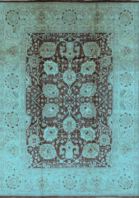Oriental Light Blue Traditional Rug, urb818lblu