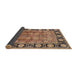 Sideview of Mid-Century Modern Brown Sand Brown Oriental Rug, urb819