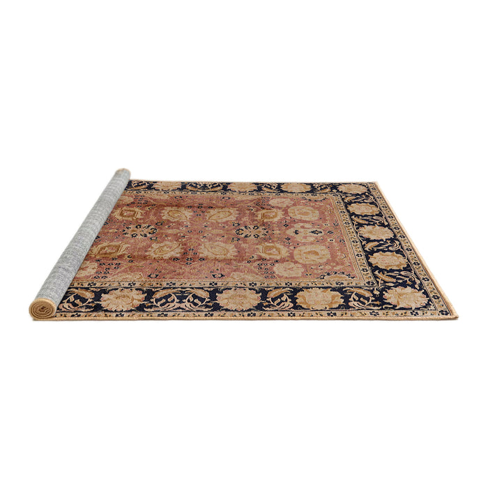 Sideview of Machine Washable Industrial Modern Brown Sand Brown Rug, wshurb819