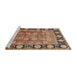 Sideview of Machine Washable Industrial Modern Brown Sand Brown Rug, wshurb819