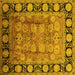 Square Oriental Yellow Traditional Rug, urb819yw