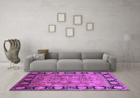 Machine Washable Oriental Purple Traditional Rug, wshurb819pur