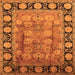 Square Machine Washable Oriental Orange Traditional Area Rugs, wshurb819org