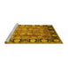 Sideview of Machine Washable Oriental Yellow Traditional Rug, wshurb819yw