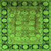Square Machine Washable Oriental Green Traditional Area Rugs, wshurb819grn