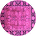 Round Oriental Pink Traditional Rug, urb819pnk