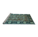 Sideview of Machine Washable Oriental Light Blue Traditional Rug, wshurb819lblu