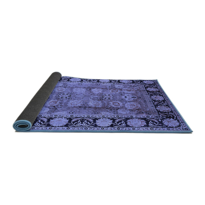 Sideview of Oriental Blue Traditional Rug, urb819blu