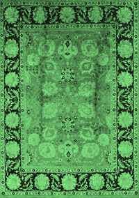 Oriental Emerald Green Traditional Rug, urb819emgrn