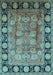 Machine Washable Oriental Light Blue Traditional Rug, wshurb819lblu