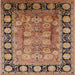 Square Machine Washable Industrial Modern Brown Sand Brown Rug, wshurb819