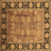 Square Oriental Brown Traditional Rug, urb819brn