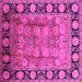 Square Machine Washable Oriental Pink Traditional Rug, wshurb819pnk