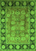 Machine Washable Oriental Green Traditional Area Rugs, wshurb819grn