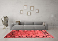 Machine Washable Oriental Red Traditional Rug, wshurb819red