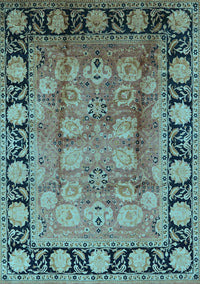 Oriental Light Blue Traditional Rug, urb819lblu
