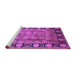 Sideview of Machine Washable Oriental Purple Traditional Area Rugs, wshurb819pur