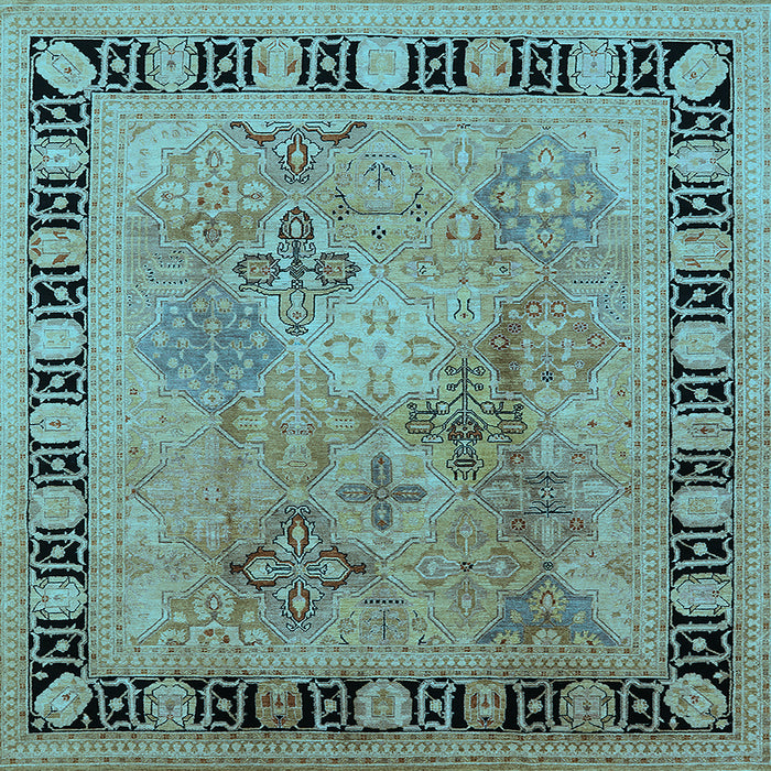 Square Oriental Light Blue Traditional Rug, urb820lblu